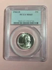 1960-D WASHINGTON SILVER QUARTER PCGS MS65