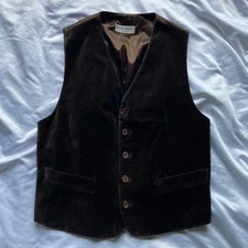 GIORGIO ARMANI 80s90s Corduroy Vest Brown Size 48 rare Men's From Japan