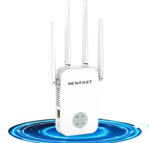 NEWFAST 1200Mbps WiFi Range booster Wireless Range Extender, Dual Band Black