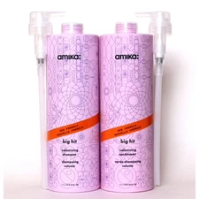 Amika BIG HIT Volumizing Shampoo & Conditioner 33.8 oz Duo + Liter Pumps