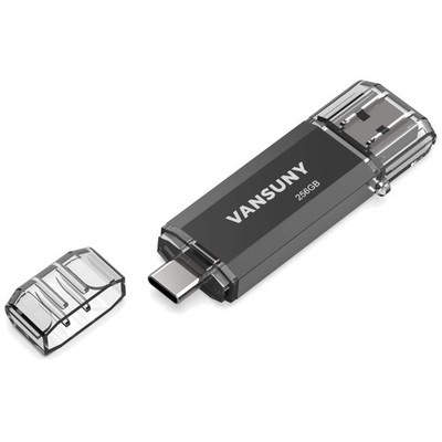 Elegant 256GB USB C & USB 3.0 Flash Drive - Fast Data Transfer for Professionals