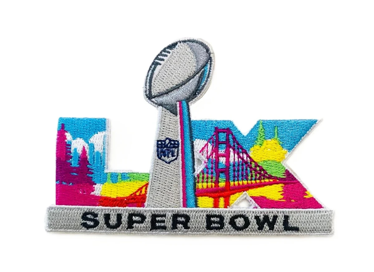 Super Bowl LX 60 Iron on Sew on Patch 3.5x2 Inch