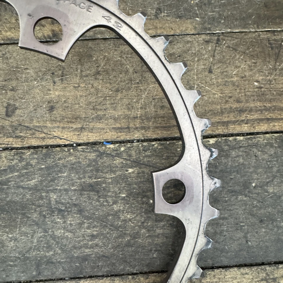 Vintage Shimano Biopace 42T Chainring 130 BCD 5-Bolt Road Bike Japan Oval 1980s - Image 3 of 4