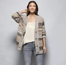 CAbi Boyfriend Cardigan Style 4471 Multi Knit Button Sweater Small Sample