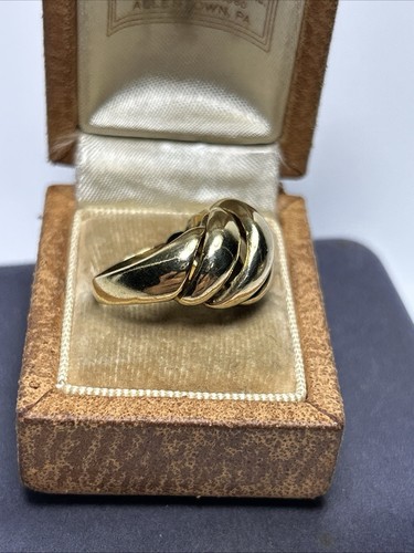 Vintage Tiffany & Co 18k Solid Yellow Gold Italy Open Ribbed Dome Ring - Picture 5 of 13