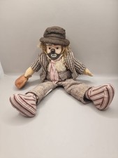 Vintage Hobo Clown Doll Porcelain Suitcase 25cm. Hard To Find Very Collectible