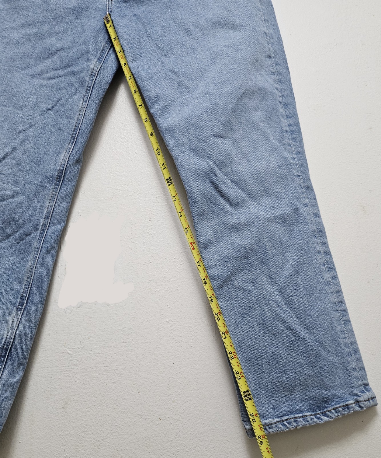 Agolde Riley High Rise Straight Crop Style A056-1255 Sz 31 Blue Button Fly