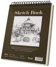 9 X 12 Inches Sketch Book, Top Spiral Bound Sketch Pad, 1 Pack 100-Sheets