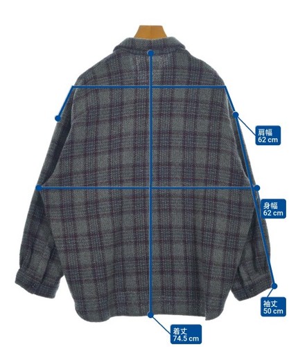 HARE Casual Shirts Blue grayxPurplexNavy(Check Pattern) S 2200584958041 - Picture 7 of 7