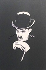 Charlie Chaplin Art Original Portrait signed by artist Thel Arthur