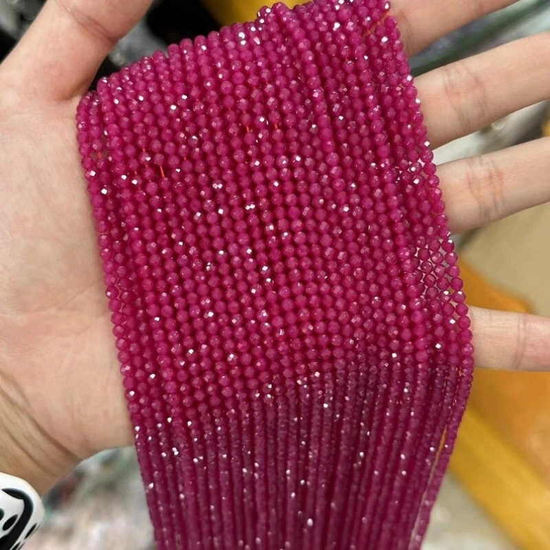 2/4/5/6mm Genuine Micro Faceted Natural Ruby Barklyite Beads for Jewelry Making - Image 3 of 4