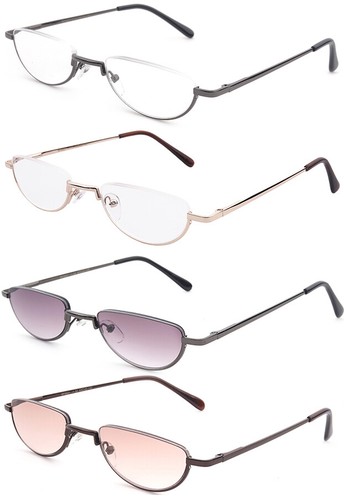 Halbrand Mondform Metallgestell Federscharnier Lesebrille mit Etui, 1,00-2,50 - Bild 2 von 36