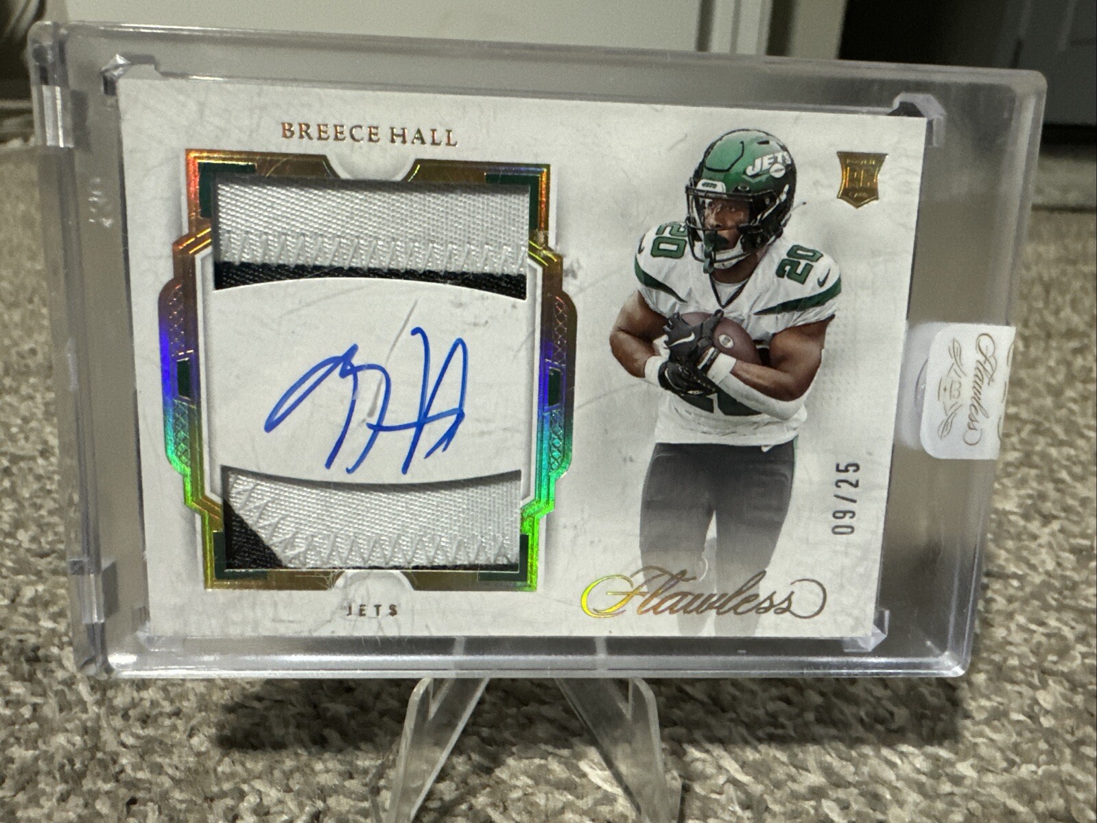 2022 Panini Flawless Breece Hall Rookie Patch Autograph #09/25 RPA  NY Jets