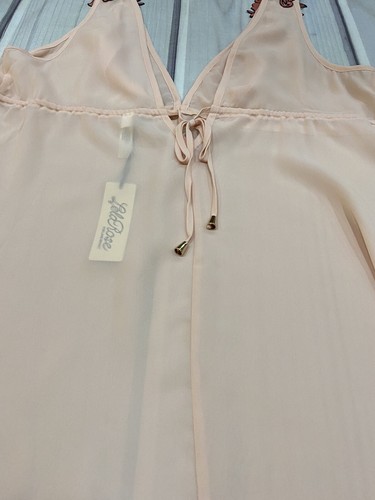 Lela Rose For Lane Bryant Size 18/20 Sleeveless Top Sheer Pink Flower Appliqué - Picture 7 of 7