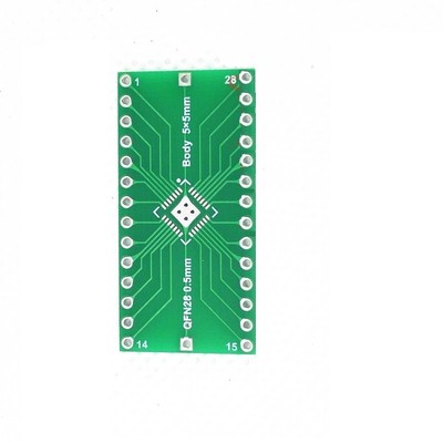 5 PCS QFN28 0.4mm 0.5mm to 2.54mm DIP Adapter PCB Board Converter IC NEW