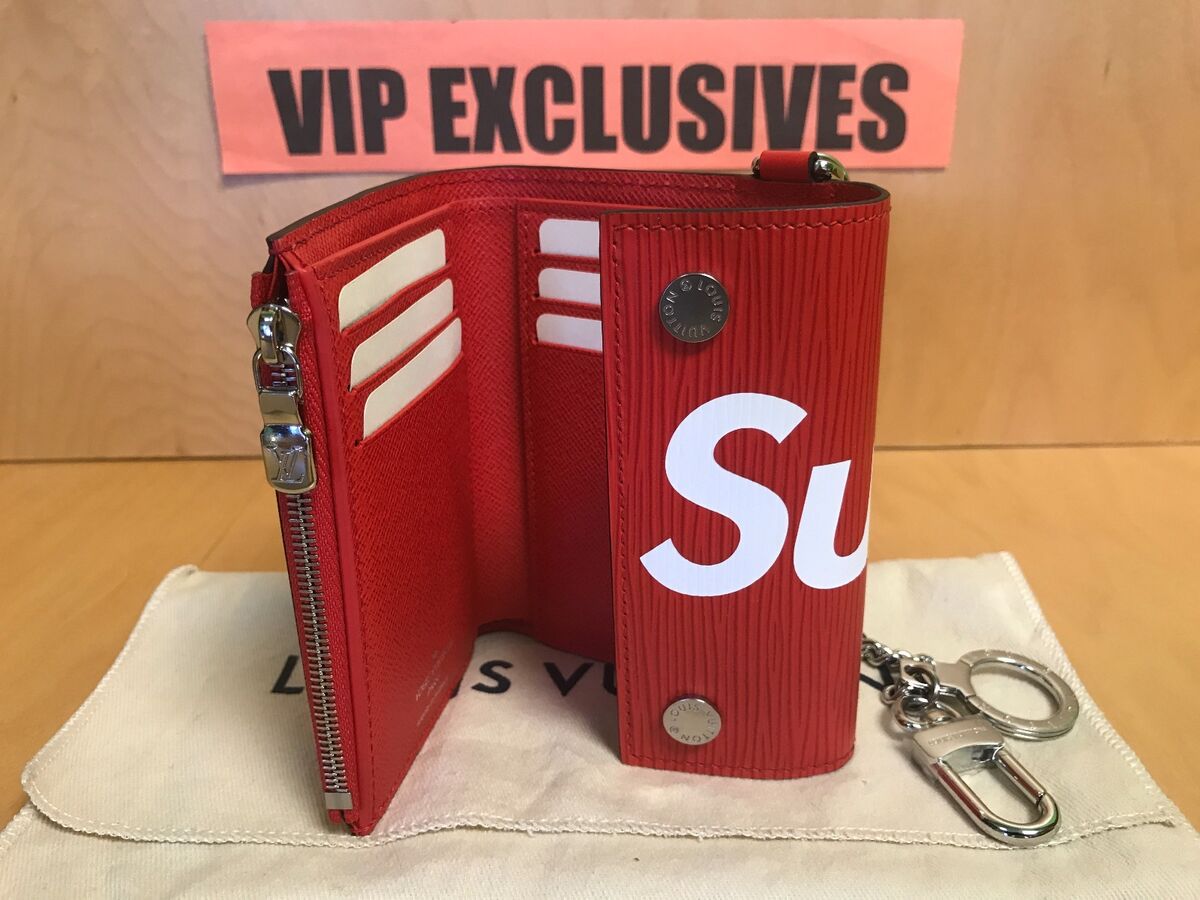 Louis Vuitton X Supreme Leather Chain Wallet Epi Leather - Red - M67755  RARE