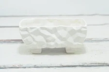 Vintage . McCoy Geometric Pottery White Rectangular Window Box Planter Flower #2