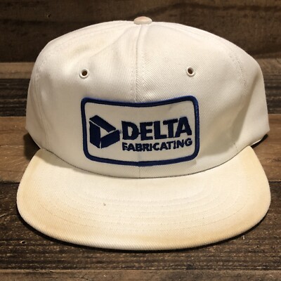Vintage Delta Fabricating Hat Snapback Trucker Cap Glencoe Minnesota 80s - READ