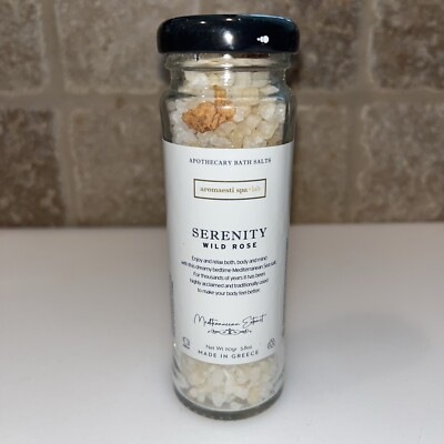 Aromaesti Spa + Lab Apothecary Bath Salts Serenity Wild Rose 3.8 Oz Greece Made