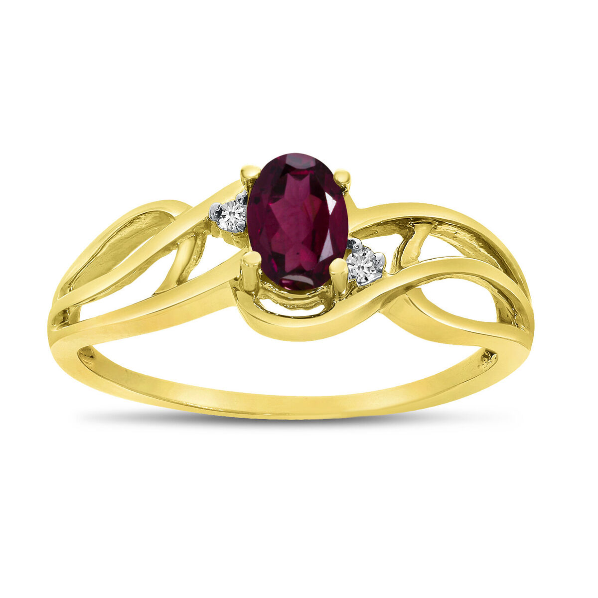 14k White Gold Oval Genuine Rhodolite Garnet Ring - Size 6 14k White Gold Oval Genuine Rhodolite Garnet Ring - Size 6