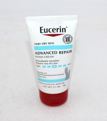 Eucerin Advanced Repair Hand Cream For Very Dry Skin 2.7oz. New Smoothes Heals