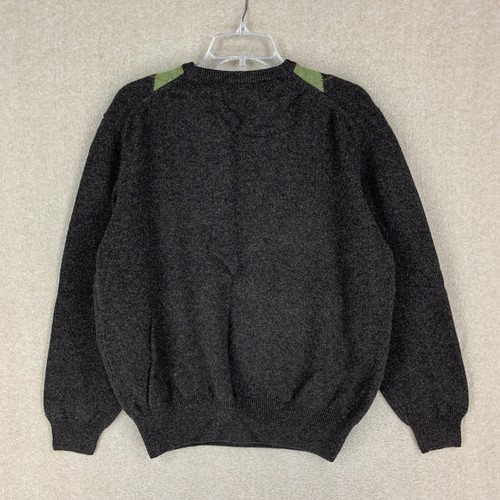 Maglione lana Barbour taglia XL marrone Argyle girocollo 100% lana pullover Scozia - Foto 4 di 6