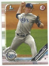 Seth Johnson Tampa Bay Rays 2019 Bowman Draft 1st Bowman Card