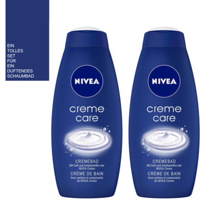 2x750ml Nivea Creme Care Schaumbad Cremebad Ein wunderbarer Nivea Duft 