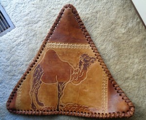 leather tripod stool