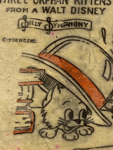 SELTENE WALT DISNEY'S 1938 DUMME SYMPHONIE "DREI VERWAISTEN KÄTZCHEN" FARBTRANSFER - Bild 8 von 11