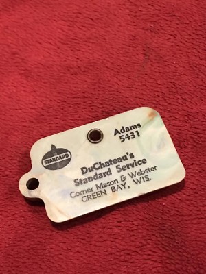 Vintage Coin Key Chain Scraper, DeChateau s Standard Service in Green Bay, WI.