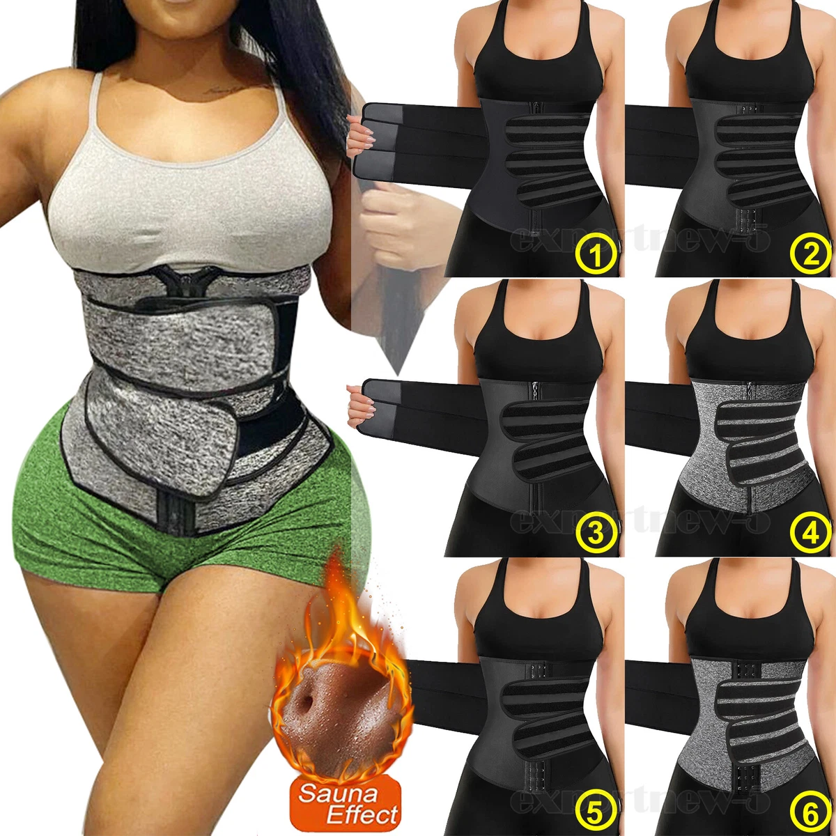 Sweat Belt Abdominal Belt Waist Trainer For Abs QEESMEI Waist - Main Image