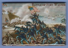 BATTLE OF FORT WAGNER *2x3 FRIDGE MAGNET* CIVIL WAR NORTH SOUTH CAROLINA SEYMOUR