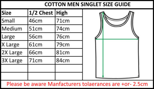 Blank Plain Basic Tank Top Singlet S-3XL Small Big Men's Cotton Premium Quality - Picture 2 of 10