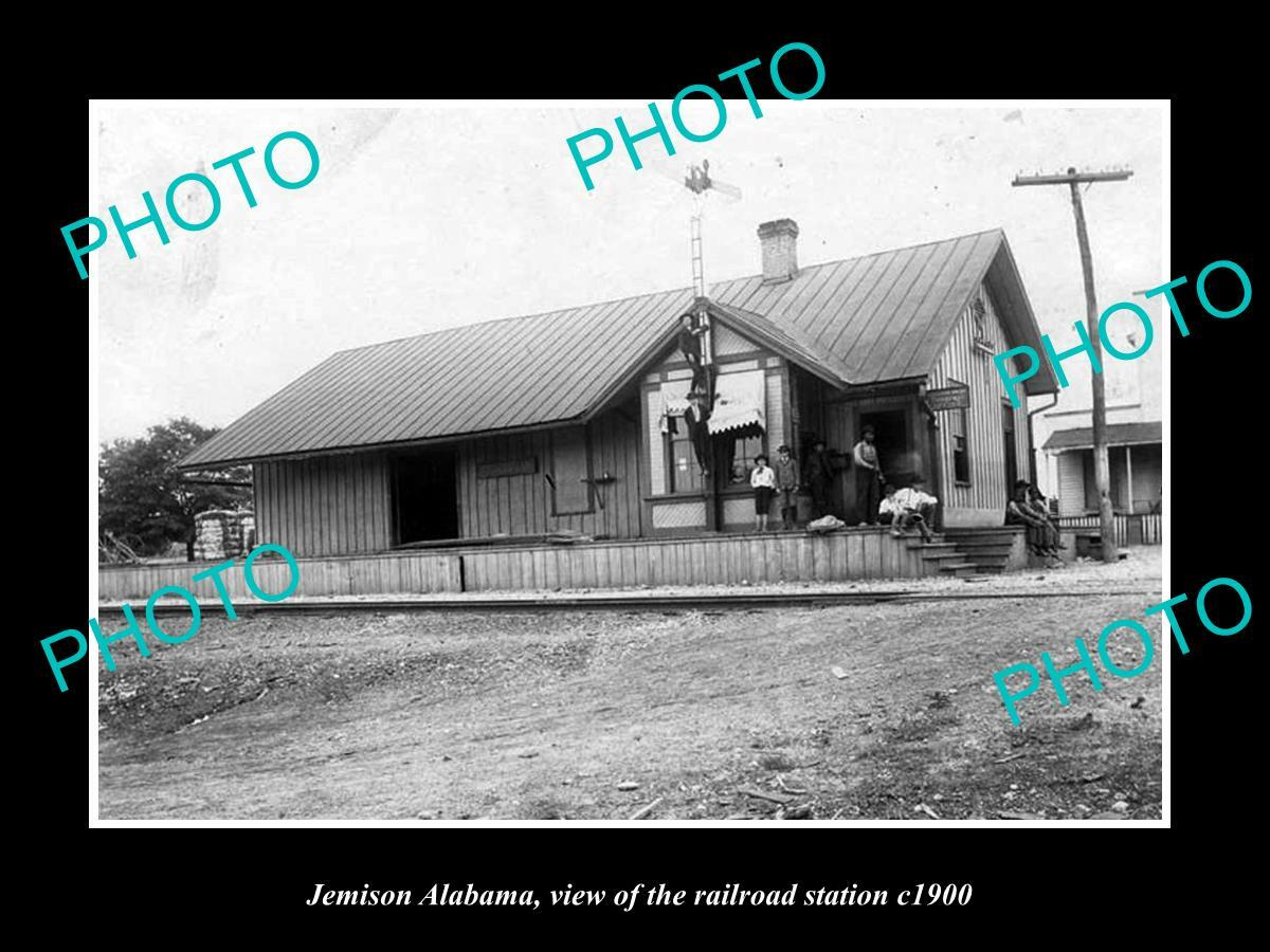 OLD 8x6 HISTORIC PHOTO OF JEMISON ALABAMA THE RAILROAD DEPOT STATION