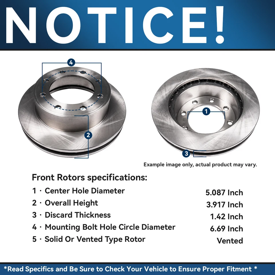 Rotor de freno de disco delantero 4x4 para Ford F-250 F-350 Super Duty 1999-2004 Foto 3 de 4