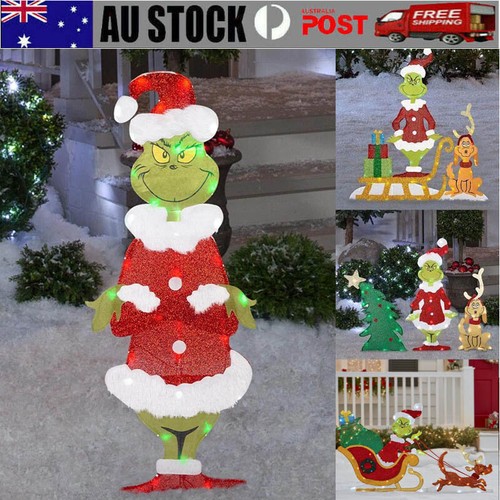 GRINCH Stealing the CHRISTMAS Outdoor Glowing Decor LED Light Monster