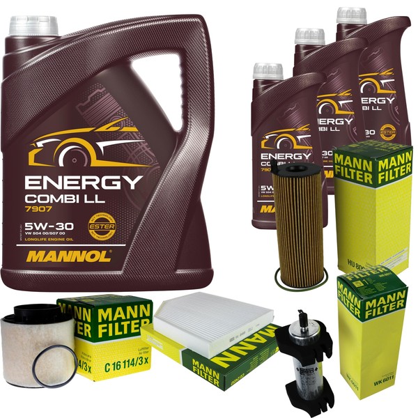 Mann Inspektionspaket 8L Mannol Energy Combi Ll 5W-30 FüR Audi Q5 3.0 Tdi-image