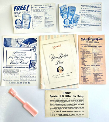 1940s  HEINZ  Baby Food Booklet, Spoon, Advertising Lot   Canada