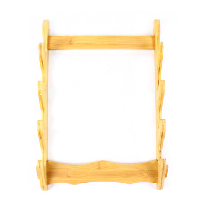 4-Layer Bamboo Mount Display Stand Wall-Mounted Display Rack Sword Mount Stand
