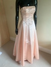 peach duchess satin ball /prom gown