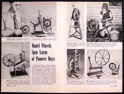 Model Spinning Wheels 1948 pictorial Irish Dutch & more