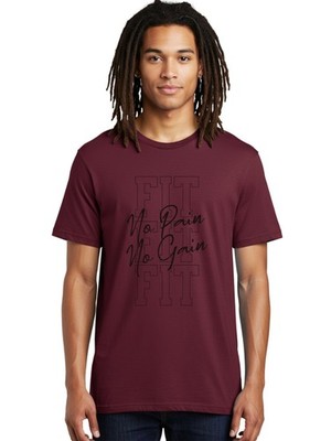 Fit-No-Pain-No-Gain-Fit Mens Graphic Tee,100% Cotton,Casual Summer Wear