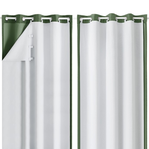 2 Panels 100% Blackout Curtain Liners for Behind Curtains, Darkening Thermal ...