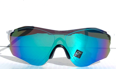 NEW Oakley EVZERO PATH Shiny White PRIZM Sapphire Lens Sunglass