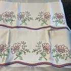 Vintage Paint Embroidered Pillowcases Pair Queen 19x31 Floral ric rak edge 93 — photo 1