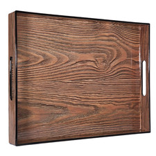 Large Decorative Rectangular Serving Trays Platter with Handles Multiple Designs