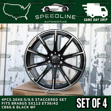 4pcs 20x8.59.5 Staggered Set Fits Brabus 5x112 Et3842 Cb66.6 Black Mf
