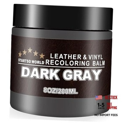 Leather Repair Kit for Furniture, Leather Leather Recoloring Balm Dark Gray