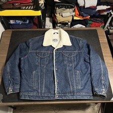 Vintage Levi's Sherpa Denim Jacket Mens 52 Blue Trucker Made USA 80s Deadstock